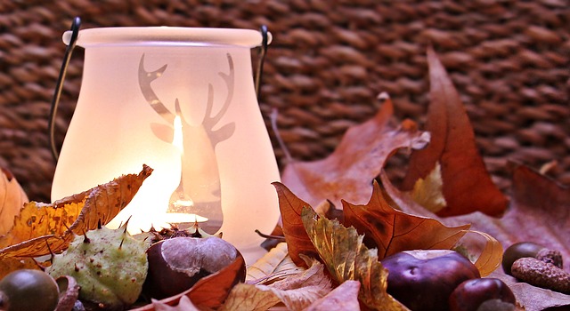 podzimní dekorace, svítilna